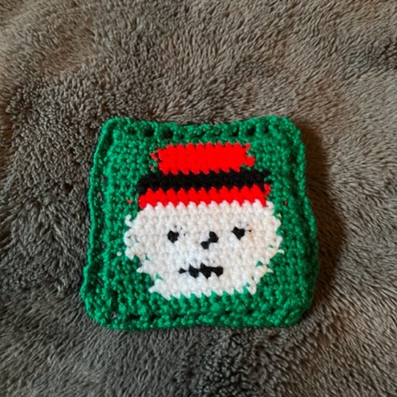 Christmas Coasters Handmade Crocheted Items Set of Two Candle & Snowman - Picture 3 of 7